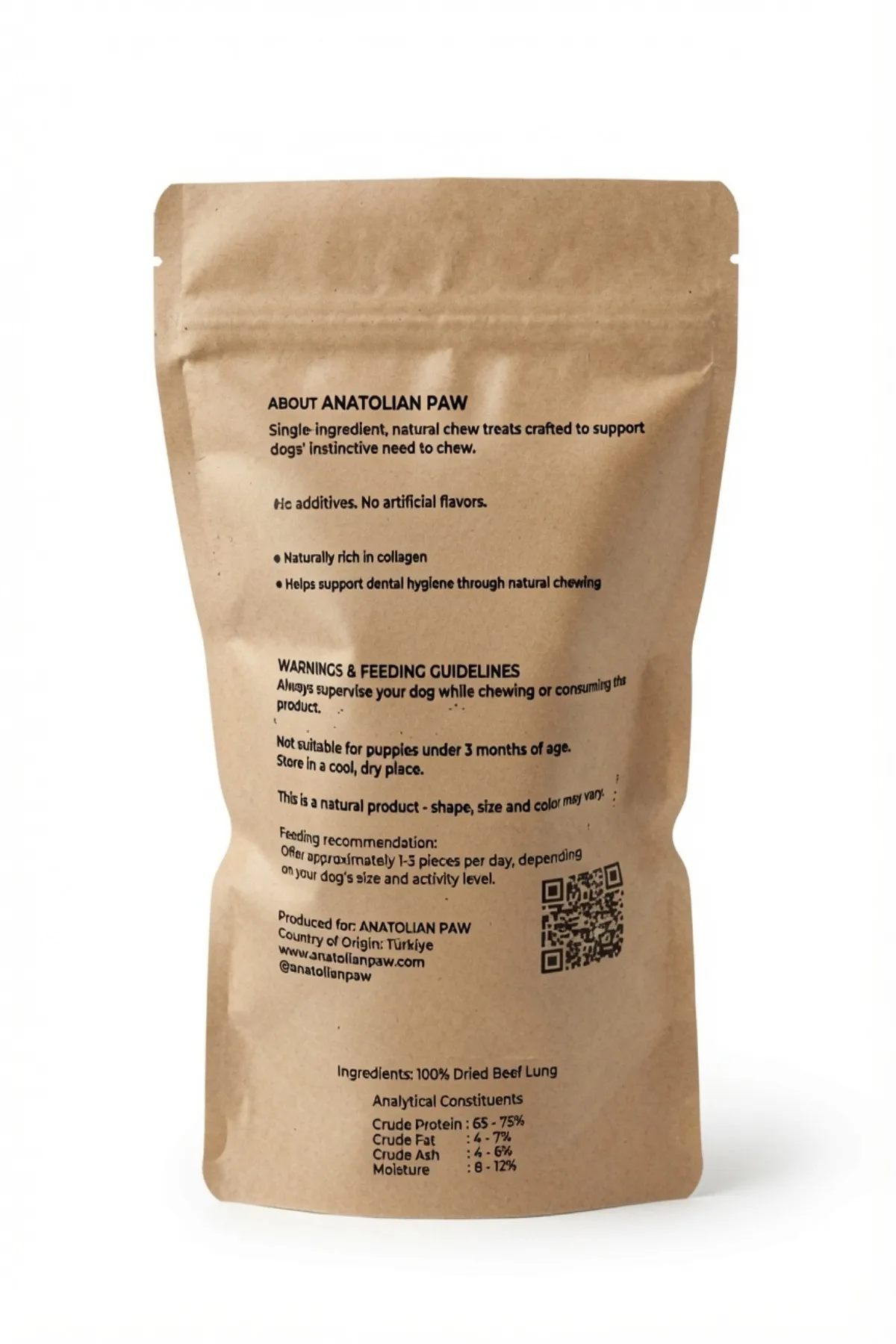 Freeze-Dried Beef Lung Dog Treat 100% Natural 50 g