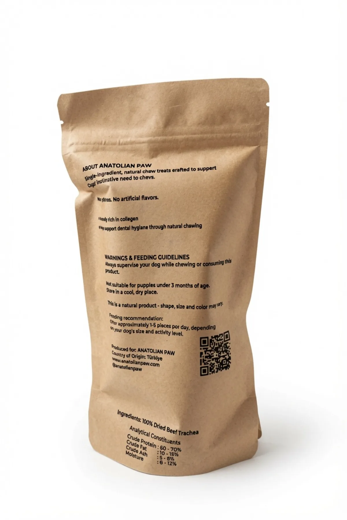 Freeze-Dried Beef Trachea Dog Treat 100% Natural 80 g