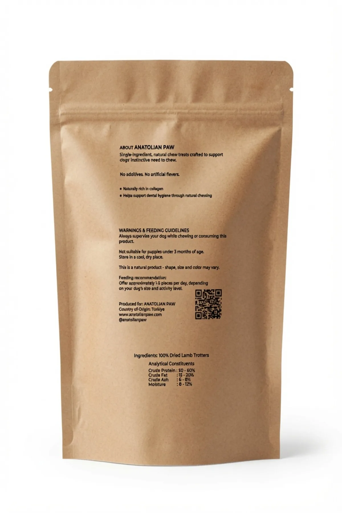 Freeze-Dried Lamb Trotter Dog Treat 100% Natural 2 Quantity