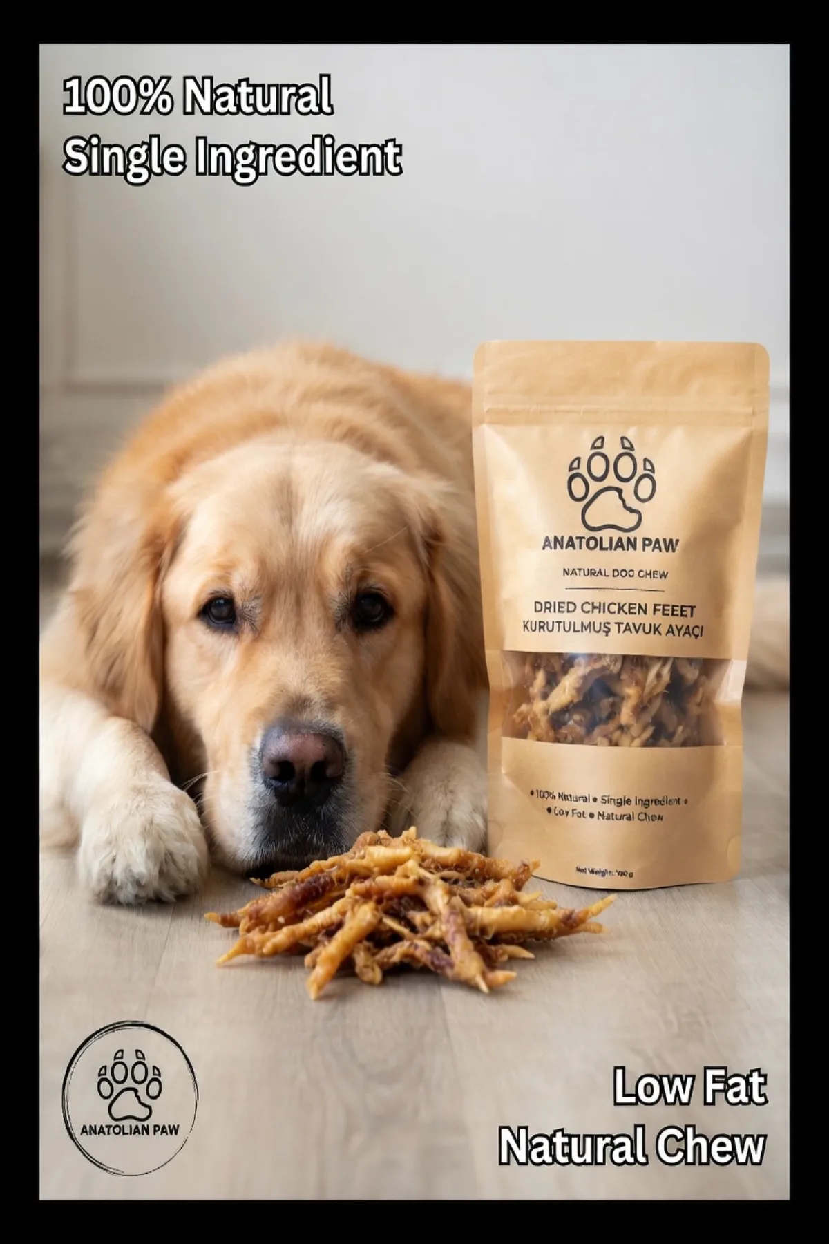 Küçük Irklar için Beef Lung - Chicken Feet Ödül Maması 150g Köpek 100% Natural