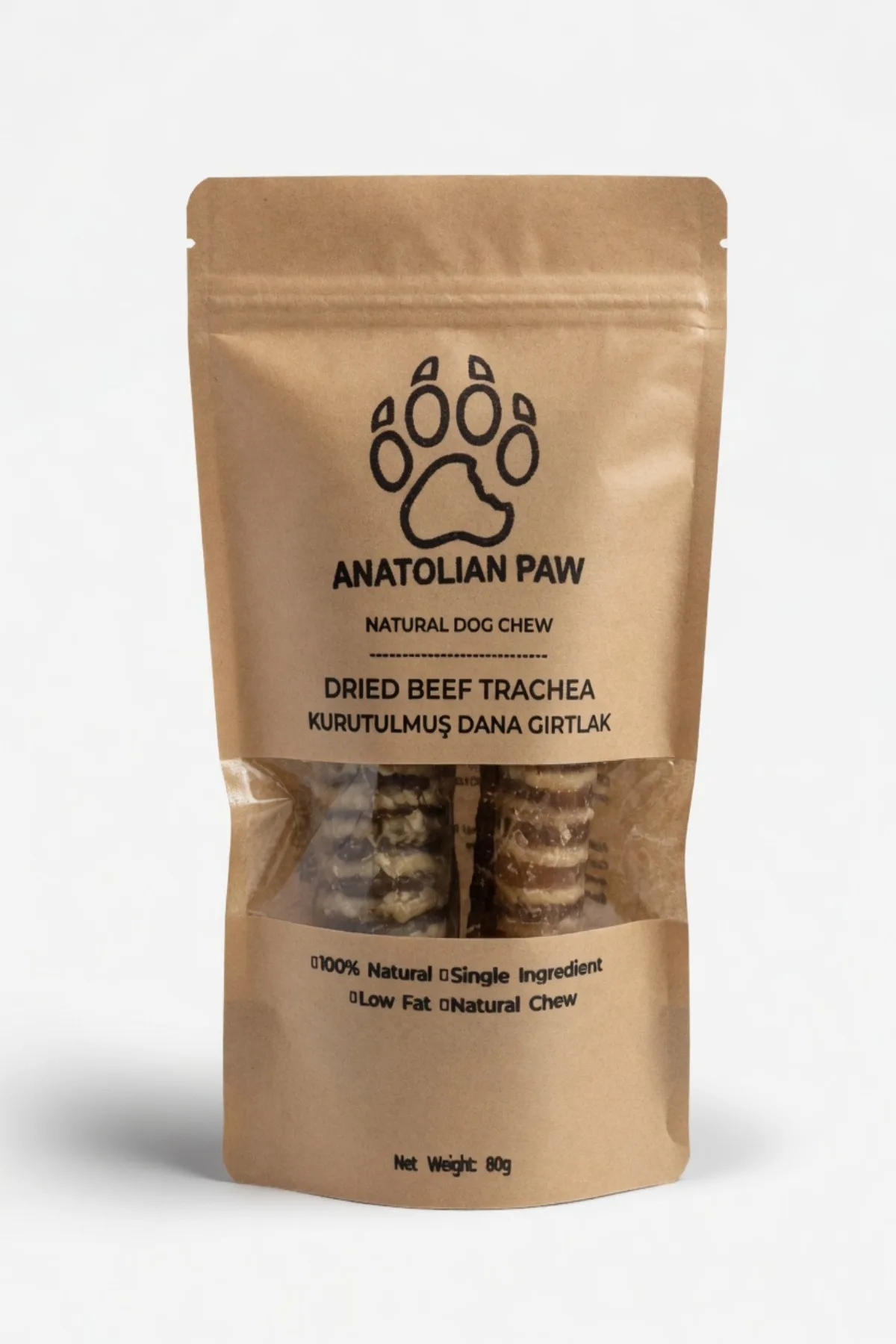 Camel Hide Köpek Ödülü Maması - Beef Trachea Dog Treat 180 g 100% Natural