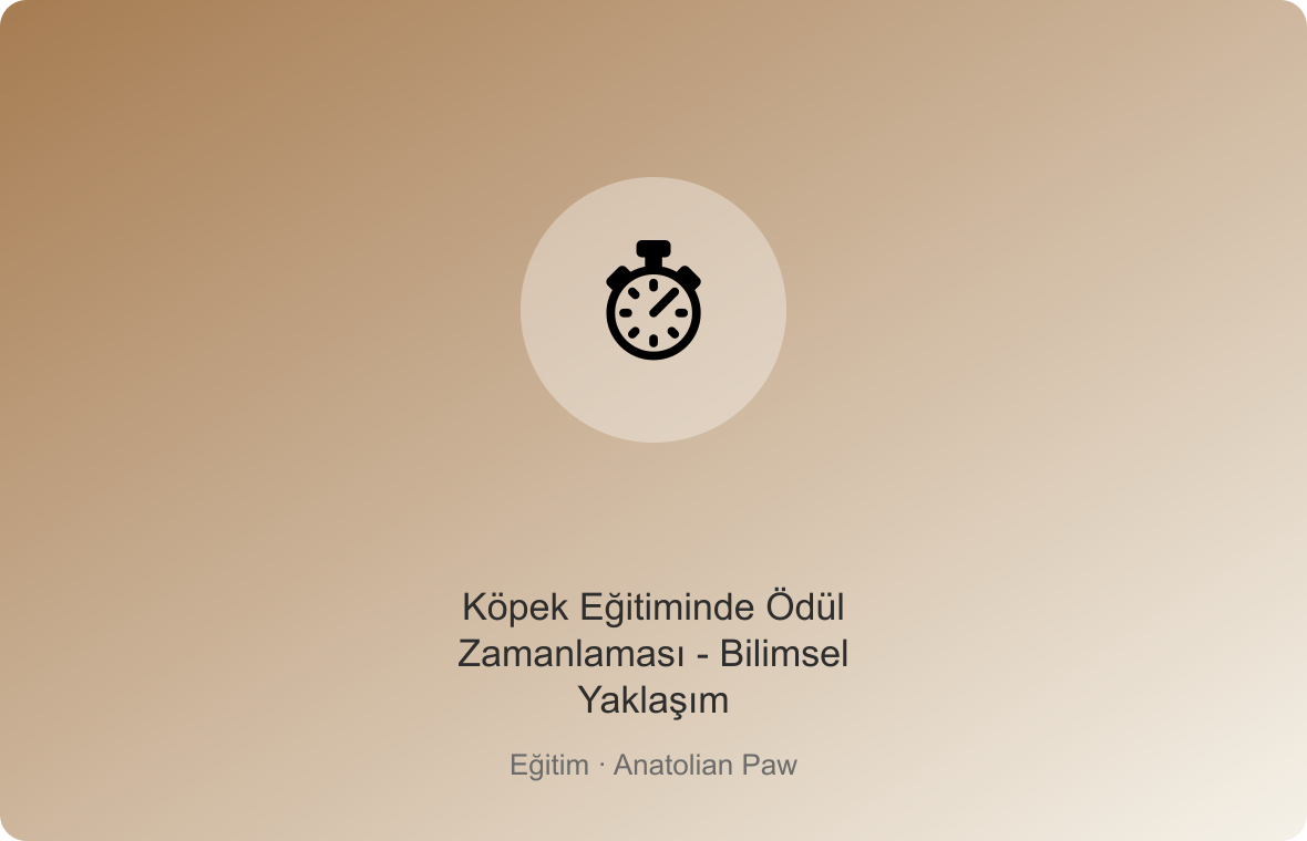 Köpek Eğitiminde Ödül Zamanlaması - Bilimsel Yaklaşım